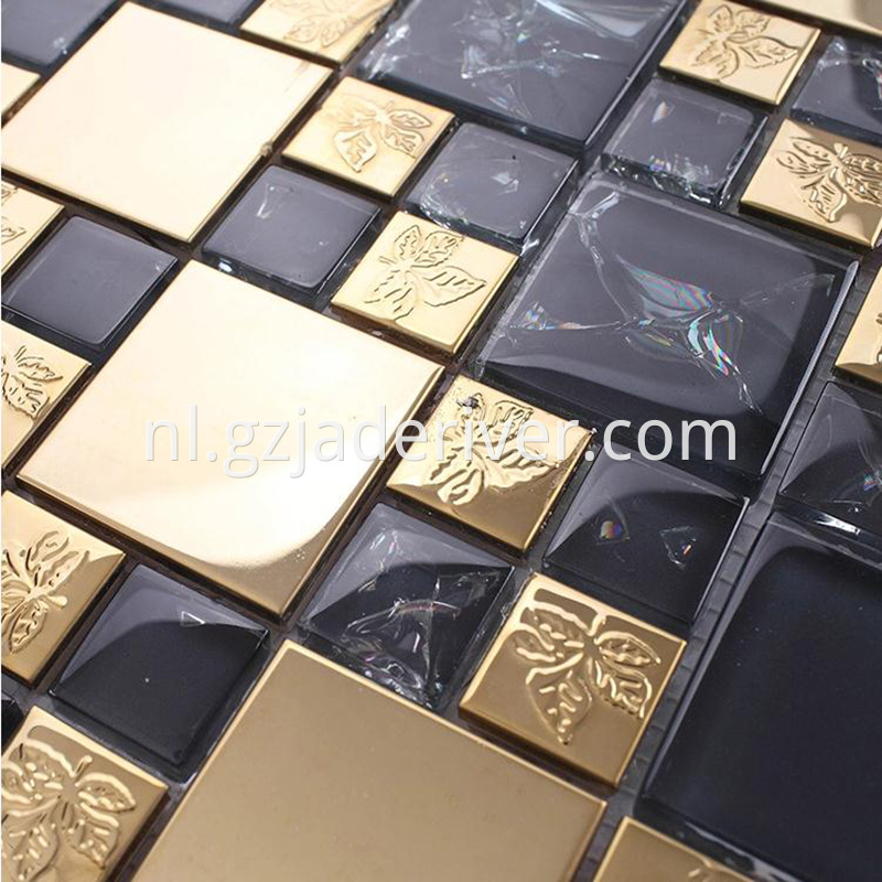 Black And Rose Gold Mosaic Tile